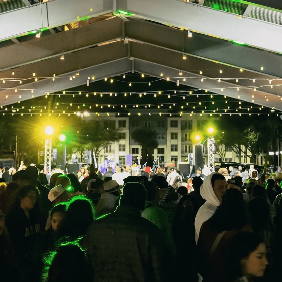 White Linen Party Houston 2026 – crowd enjoying Latin festival